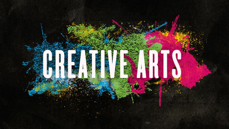 Layered creative arts composition for print and production